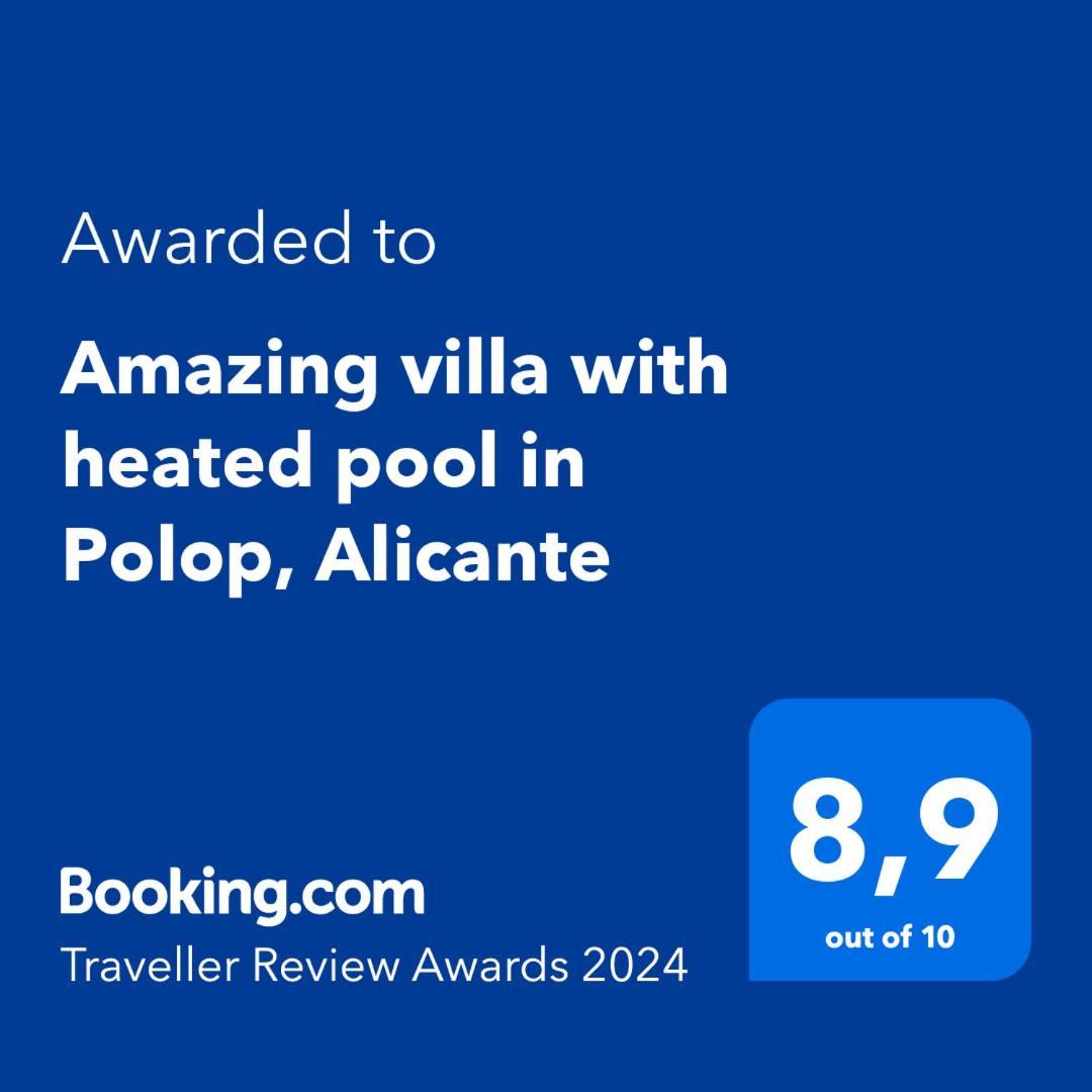 Villa Blanka, Amazing Villa With Hot Tube & Heated Pool In Polop, Alicante Eksteriør billede